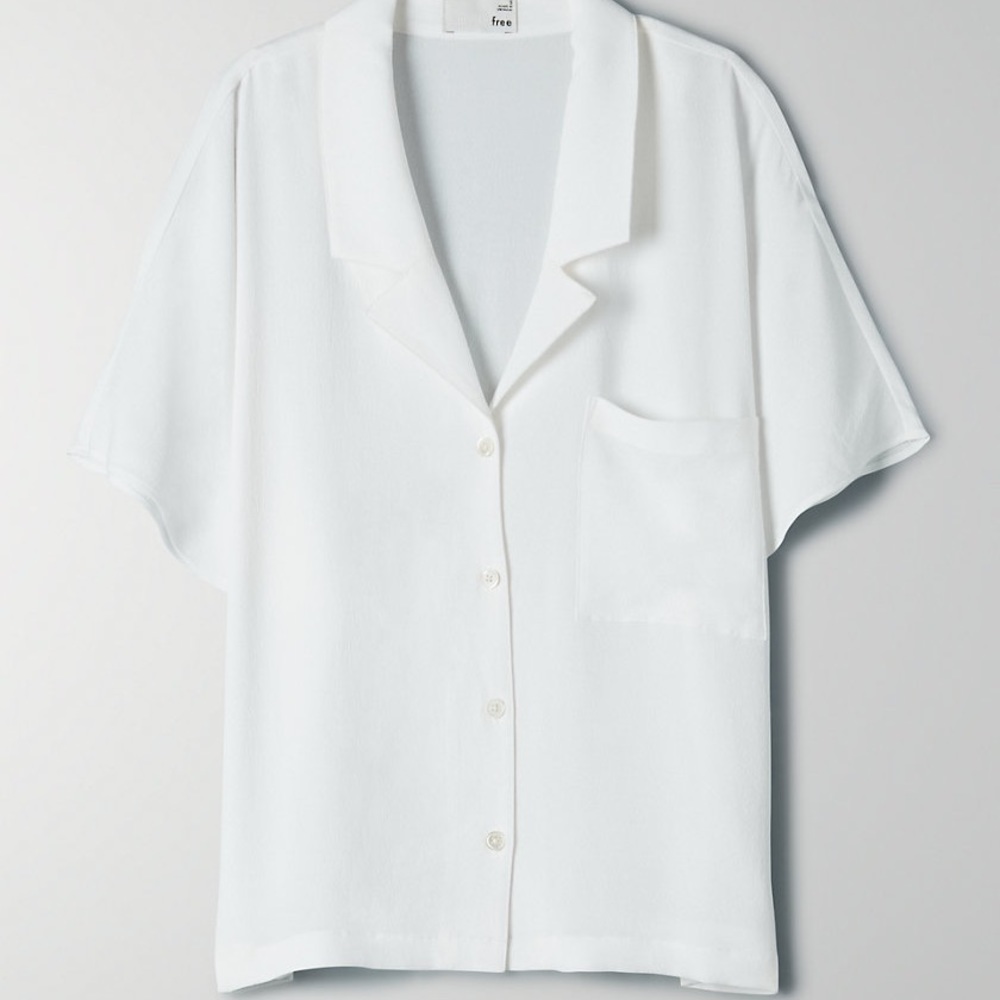 Aritzia Shawna Blouse white / Espace Size XS